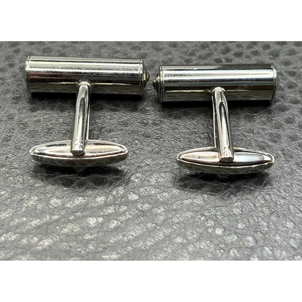 Pink Bubble Level Silver Tone Cylindrical Cufflinks Handyman